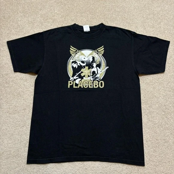Vtg Placebo Band Shirt Mens Large Black 2006 Meds Tour Indie Alt Rock Grunge - Picture 2 of 7